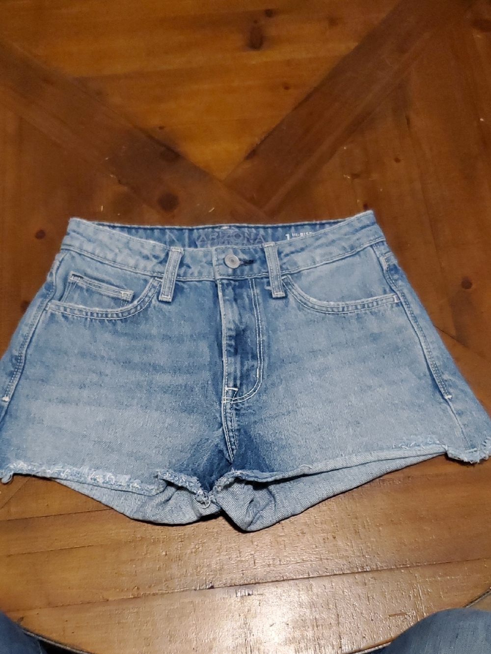 Arizona Jean Company Faded Blue High-Rise Denim Cutoff Shorts